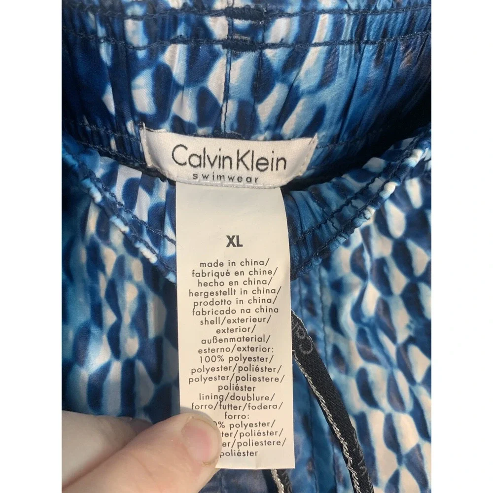 Men's XL Calvin Klein‎ Swimwear Blue Swim Trunks NWT With Pockets Drawstring